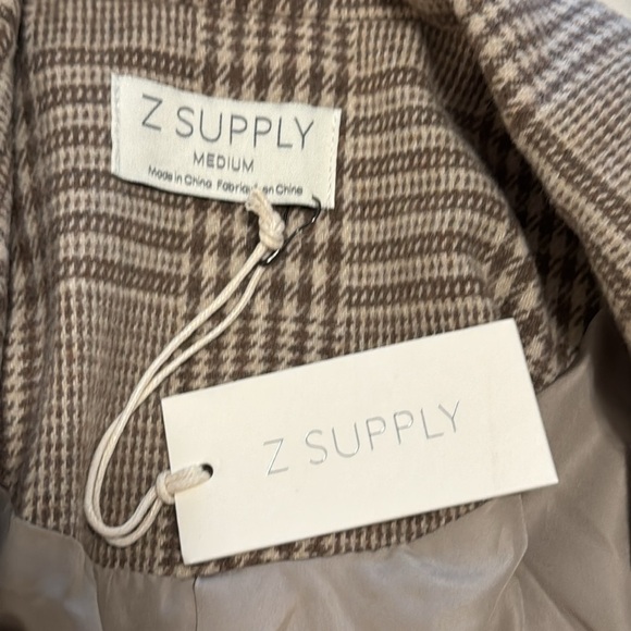 NWT Z Supply Anna Plaid Blazer in Milkshake Size Medium - Picture 8 of 11
